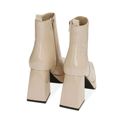 Ankle boots panna in naplack, tacco 9 cm , Primadonna, 204981701NPPANN036, 003 preview