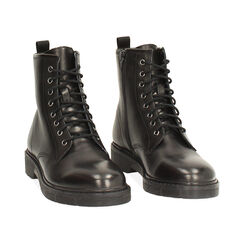 Botas anfibias negras en piel auténtica, Primadonna, 26B810802PENERO035, 003 preview