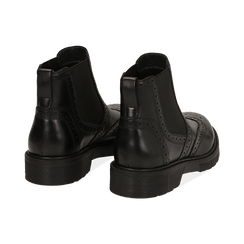 Chelsea boots neri in pelle di vitello, Stivaletti, 147723704VINERO036, 004 preview