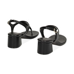 Sandali infradito neri, tacco 5 cm, Ultime occasioni, 234962501EPNERO036, 003 preview