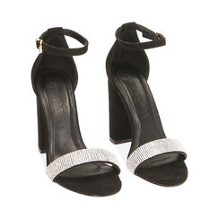 Sandali neri in microfibra, tacco 10,5 cm , Primadonna, 192760806MFNERO036, 002 preview