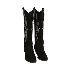 Stivali texani neri in camoscio, tacco 7 cm , Primadonna, 20A500926CMNERO036, 002 preview