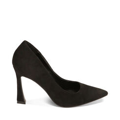 Décolleté nere in micorifbra, tacco 9,5 cm, Primadonna, 222159720MFNERO040, 001a