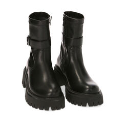 Stivaletti biker neri soft, tacco 5,5 cm, Primadonna, 220614820EPNERO036, 002a