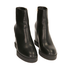 Ankle boots neri, zeppa 7,5 cm , Primadonna, 204989101EPNERO035, 002a
