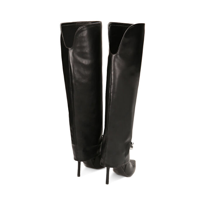 Stivali donna neri con catena tacco 10 5 cm Primadonna Collection