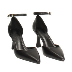 Décolleté open shank nere con tacco di 7,6 cm da donna, Primadonna, 264902519EPNERO035, 002a