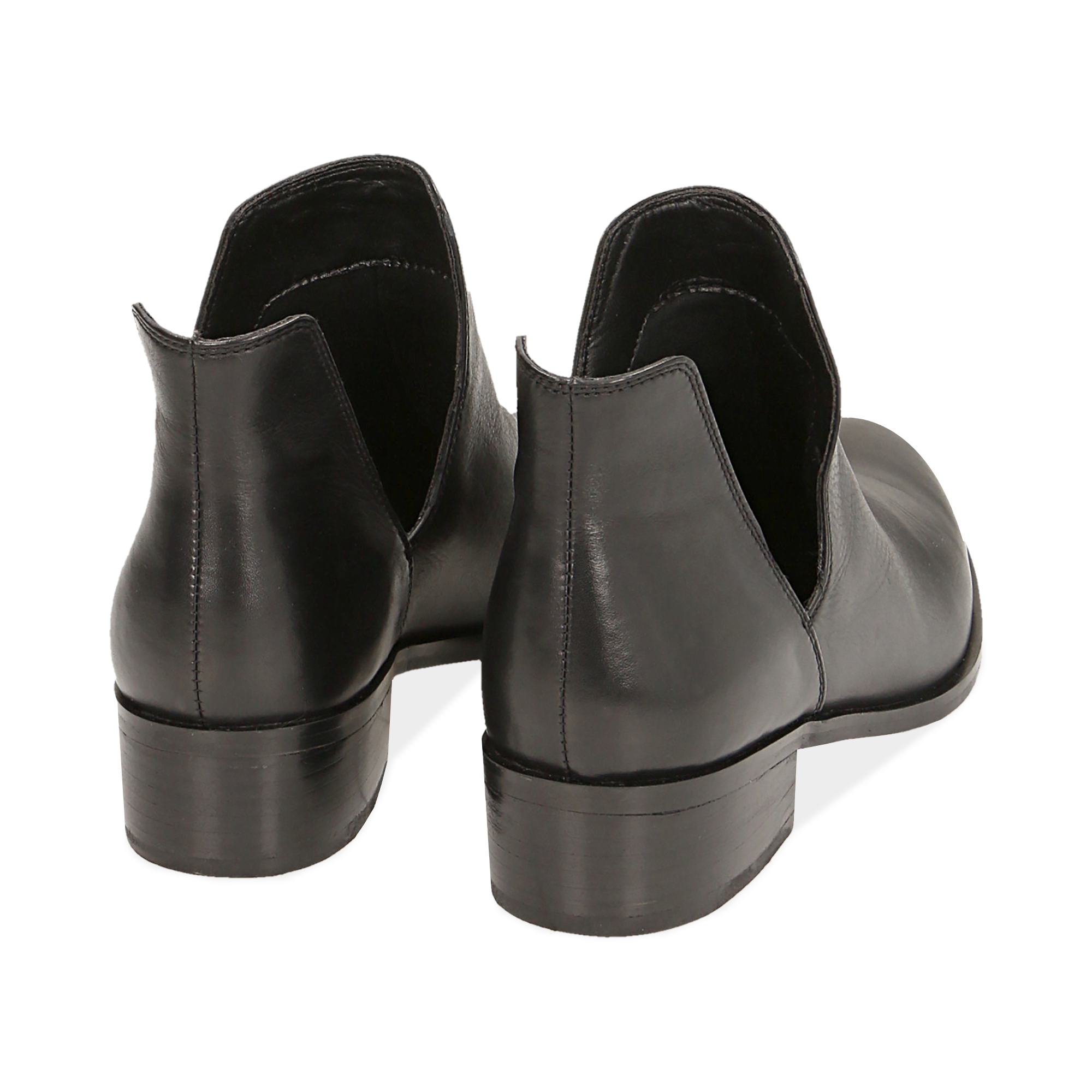 Botines en piel color negro, tacón 3 cm | Primadonna Collection