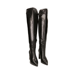 Stivali a coscia neri retro stretch, tacco 8,5 cm, Primadonna, 223016689EPNERO036, 002 preview