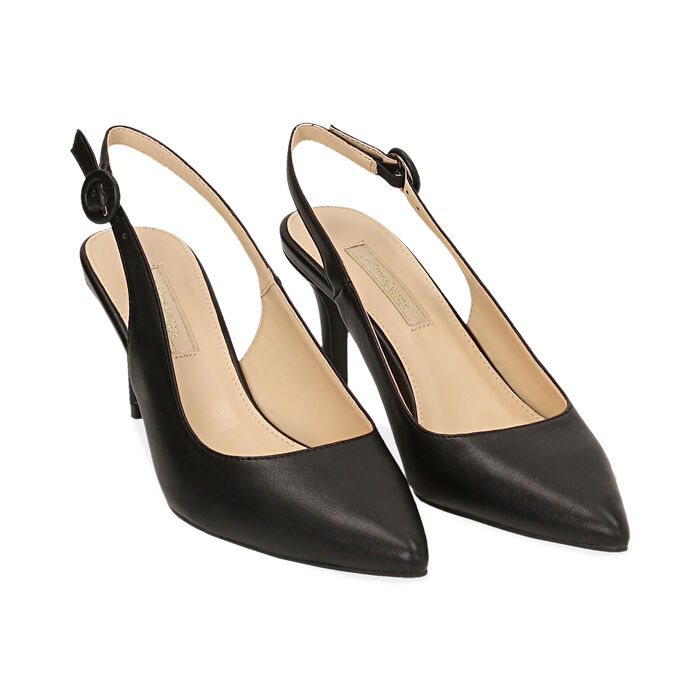 Slingback nere, tacco 7 cm | Primadonna Collection