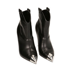 Botas al tobillo negras con punta, tacòn 10,5 cm, Primadonna, 222179745EPNERO035, 002 preview