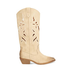 Bottes femme taupe en microfibre, Primadonna, 25P604603MFTAUP035, 001a