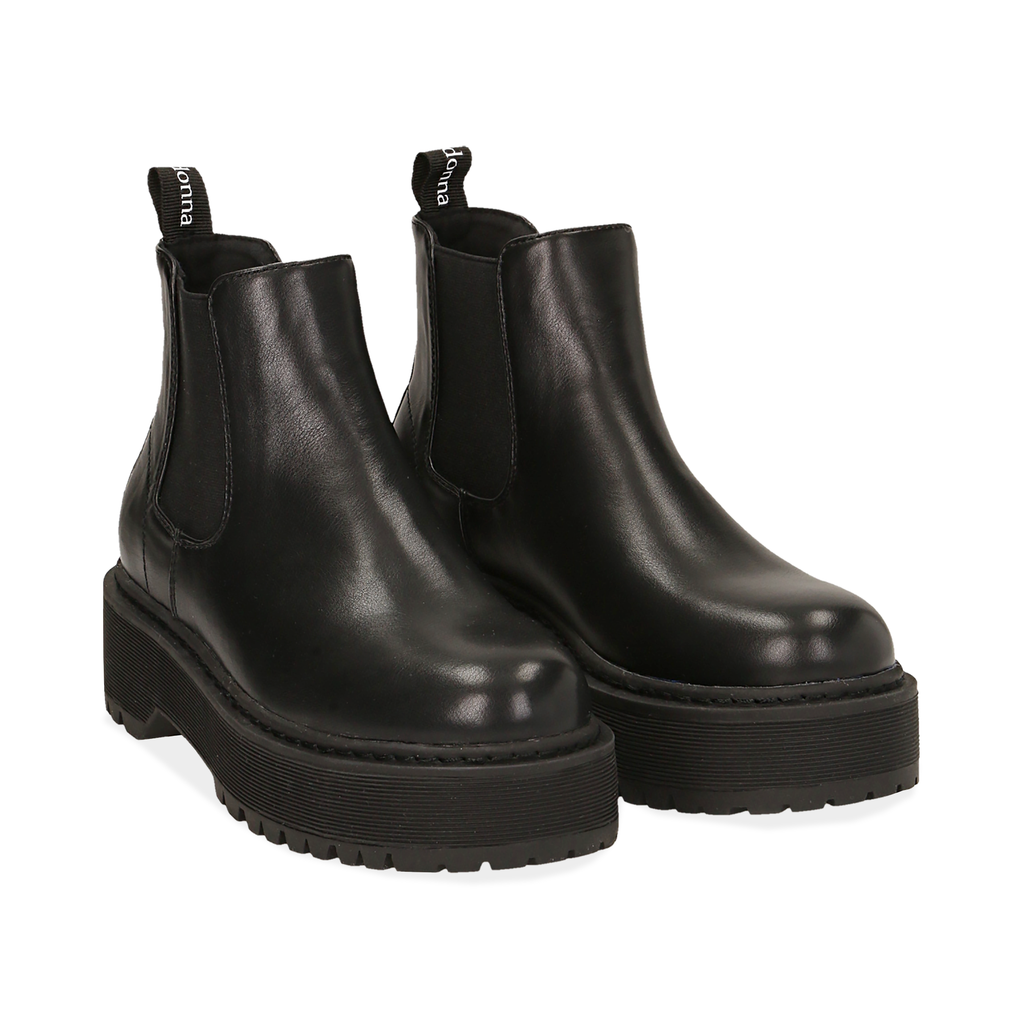 Chelsea boots neri, platform 5 cm | Primadonna Collection