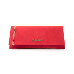 Pochette piatta rossa in microfibra,