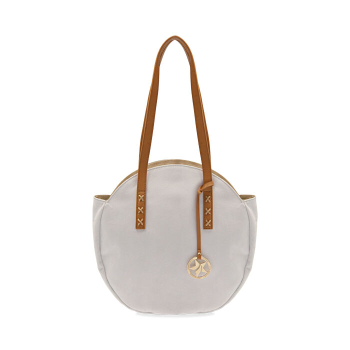 Bolso redondo blanco en canvas | Primadonna Collection