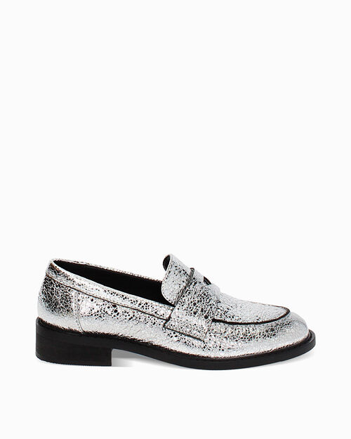 ZAPATOS MOCASIN LAMINADO CRACK ARGE, SILVER