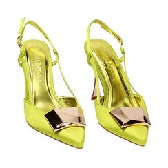 Décolleté slingback cedro in raso, tacco 9,5 cm, 232102608RSCEDR036, 002a