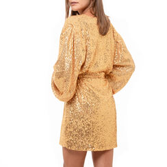Mini dress oro con lentejuelas, REBAJAS, 16A211041PLOROGUNI, 002a