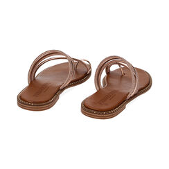 Sandalias planas rosa-dorado espejo con piedras, Special Price, 234965518SRRAOR035, 003 preview