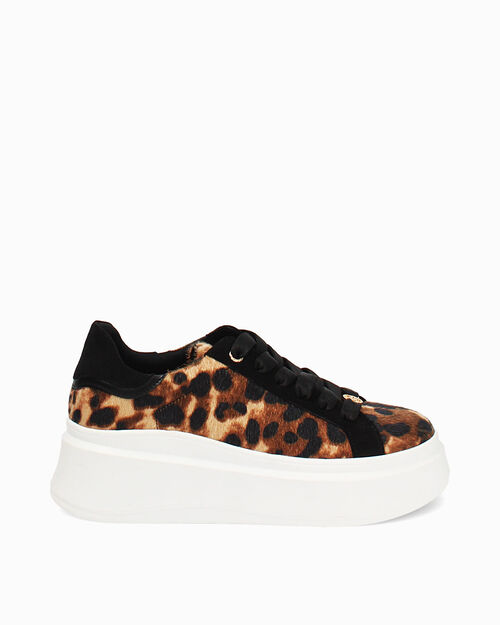 Sneakers leopardate con suola bianca, LEOPARD
