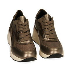 Sneakers taupe in tessuto, zeppa 6 cm , Primadonna, 202836646TSTAUP035, 002 preview