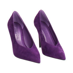 Décolleté viola in microfibra con tacco 10 cm, Primadonna, 262130601MFVIOL035, 003 preview