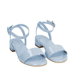 Sandales célestes en vernis avec bracelet, talon 2,5 cm , Chaussures, 194891903VECELE036, 002a