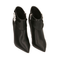 Ankle boots neri in raso, tacco 10,5 cm , Primadonna, 202186104RSNERO035, 002 preview