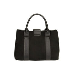 Borsa a mano nera in microfibra, Primadonna, 22D909557MFNEROUNI, 003 preview