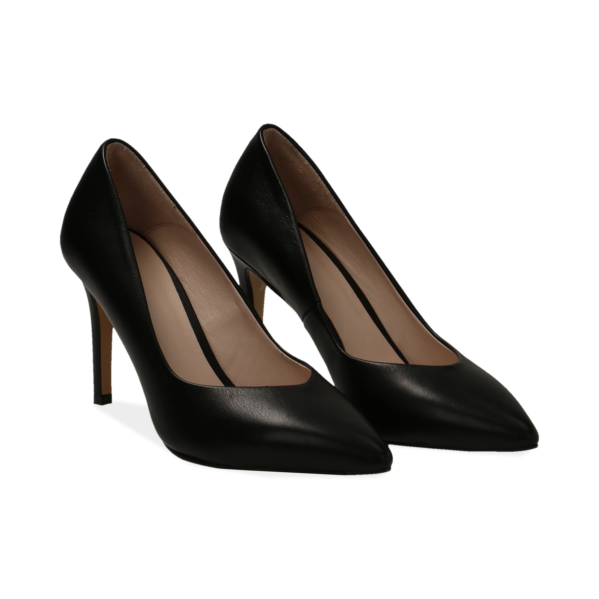 Décolleté nere in pelle di vitello, tacco 9 cm | Primadonna Collection