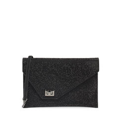 Pochette nera in microfibra con pietre, 245126012MPNENEUNI, 001a