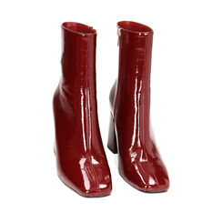 Stivaletti bordeaux in naplak, tacco 9 cm, Primadonna, 224983811NPBORD036, 002a