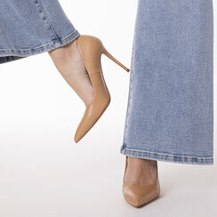 Escarpin camel talon 10 cm, Chaussures, 272130616EPCAME036, 002 preview