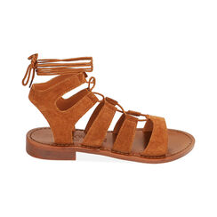 Sandali gladiator marroni in camoscio, Ultime occasioni, 21B814004CMMARR036, 001 preview