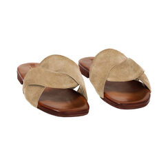 Sandales plates femme taupe en daim, Primadonna, 257239352CMTAUP036, 003 preview