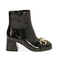 Ankle boots neri in naplack, tacco 6,5 cm , Special Price, 20L440061NPNERO036, 001a