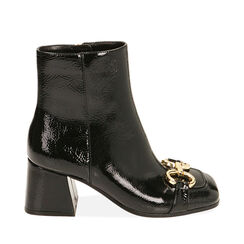 Ankle boots neri in naplack, tacco 6,5 cm , Primadonna, 20L440061NPNERO036, 001a