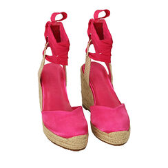 Espadrillas fucsia in raso, zeppa 10 cm, Primadonna, 214998040RSFUCS035, 002 preview