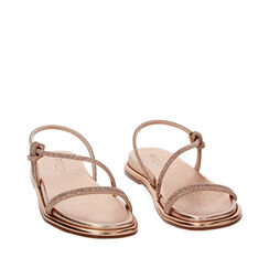 Sandalias bajas rosa-oro en laminado con piedras, Primadonna, 234991501LPRAOR035, 002a