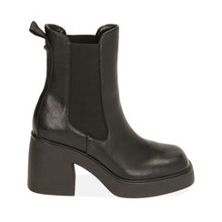 Chelsea boots platform neri, tacco 8,5 cm , Primadonna, 20L420023EPNERO036, 001a