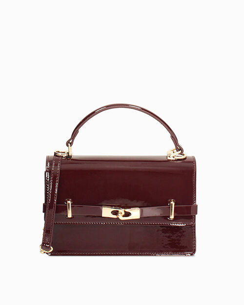 Mini bag burdeos con bandolera removible, BURGUNDY