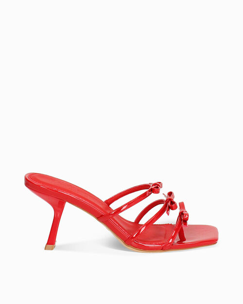 WOMEN SHOES SLIPPER SYNTHETIC PATENT ROS, RED