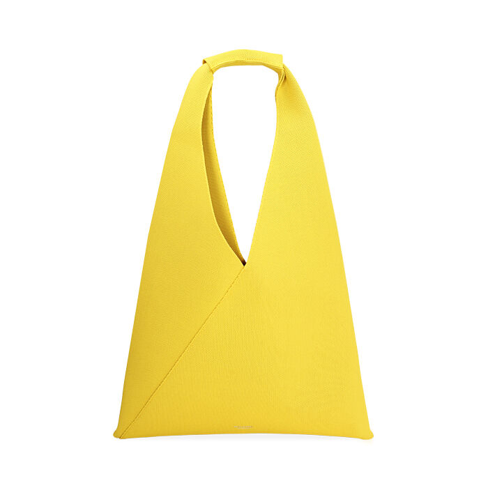Borsa a spalla donna gialla in tessuto, Primadonna, 250510031TSGIALUNI