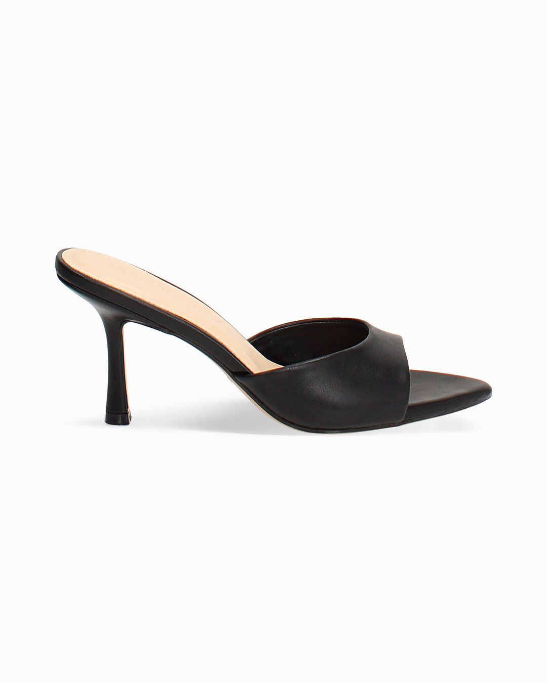 Mules open toe nere tacco 8,5 cm