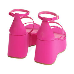 Sandali fucsia in tessuto, tacco 9 cm, Primadonna, 214915751LYFUCS035, 003 preview