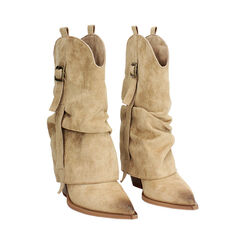 Botas texanas arena tac&oacute;n 9 cm, Zapatos, 273063906MFSABB035, 003 preview