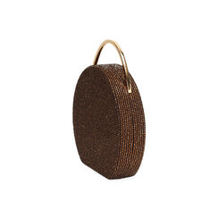 Clutch bronzo in microfibra con strass, Primadonna, 261124356MPBRONUNI, 003 preview