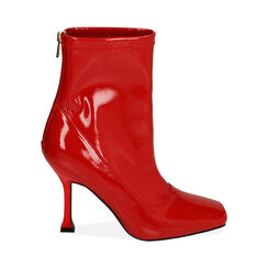 Ankle boots rossi in naplack, tacco 9,5 cm , Primadonna, 202134904NPROSS036, 001 preview