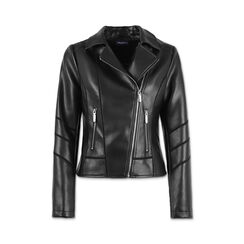 Giubbino donna nero casual modello chiodo, Primadonna, 256500462EPNEROL, 001a