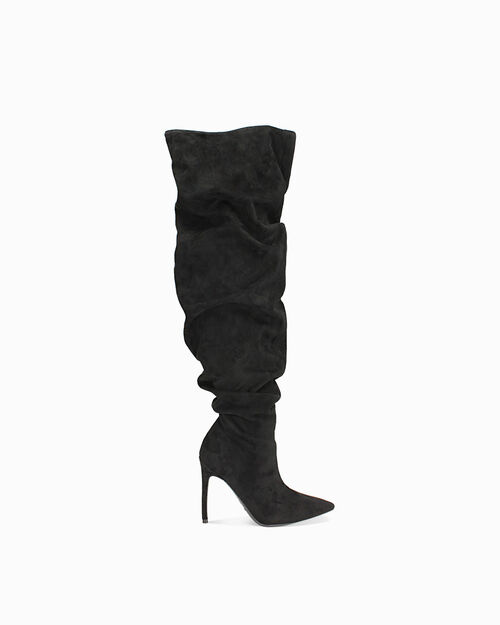 CHAUSSURES POUR FEMMES BOTTE AU CUISSES, BLACK